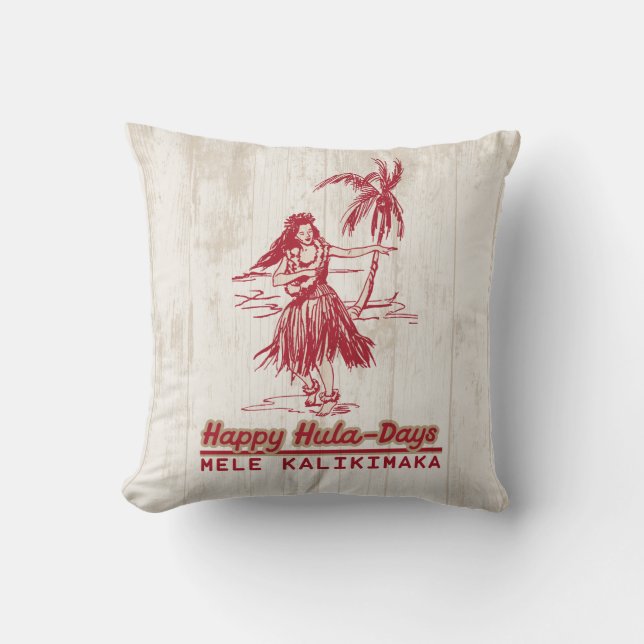 Tradewinds Holiday Hawaiian Hula Girl Outdoor Pillow (Front)