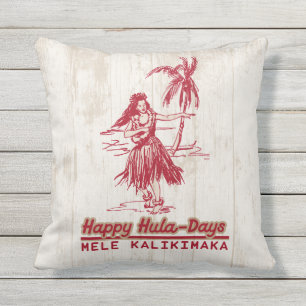 Tradewinds Holiday Hawaiian Hula Girl Outdoor Pillow
