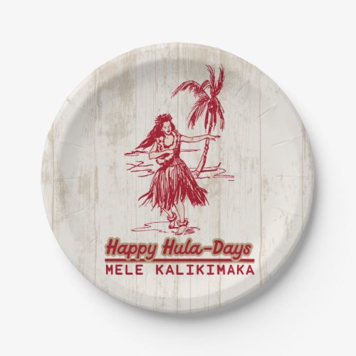 Tradewinds Holiday Hawaiian Hula Girl Paper Plates