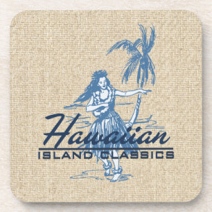 Tradewinds Hula Girl Hawaiian Cork-backed Coasters