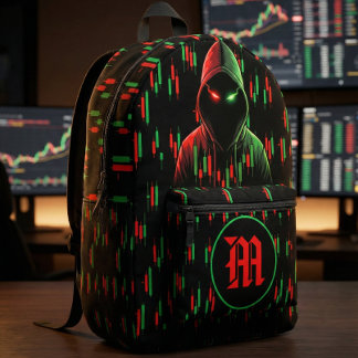 Trading Chart Pattern Streetwear Red Green Candle Printed Backpack