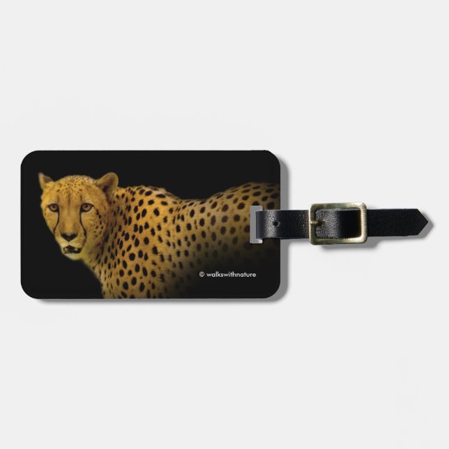 Trading Glances with a Magnificent Cheetah Luggage Tag (Front Horizontal)