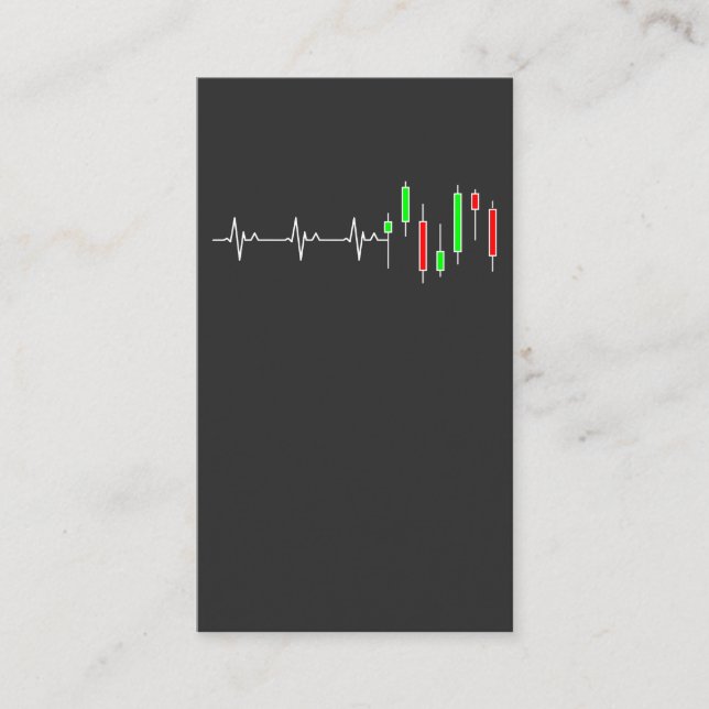 Trading Patterns Heartbeat T-Shirt Business Card (Front)
