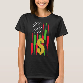 Trading Stocks Exchanges Investor Flag 2 T-Shirt