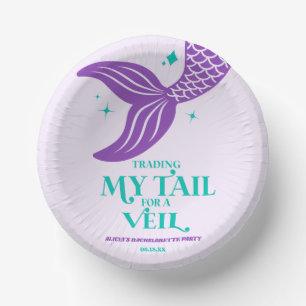 Trading Tail For Veil Mermaid Bachelorette Party Paper Bowls