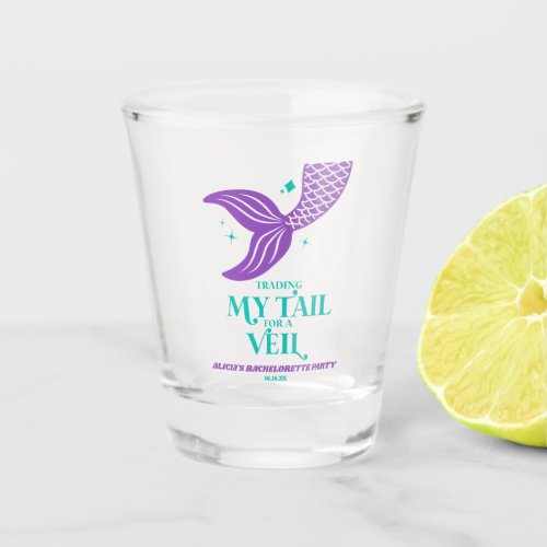 Trading Tail For Veil Mermaid Bachelorette Party Shot Glass