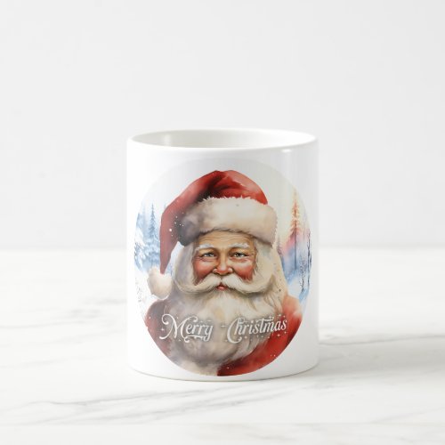 Tradition Classic Santa Claus Illustration Script  Coffee Mug