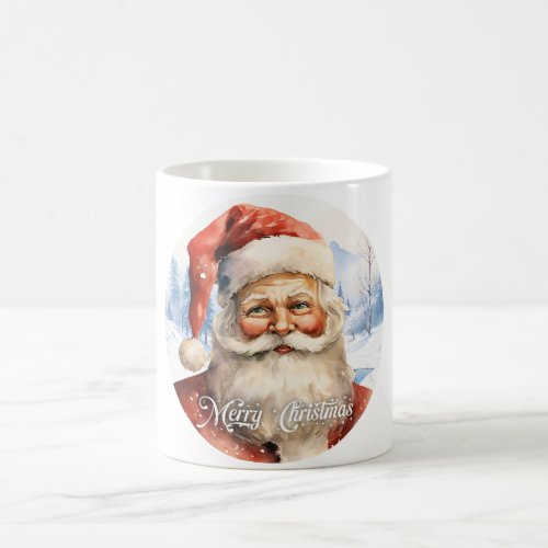 Tradition Classic Santa Claus Illustration Script  Coffee Mug