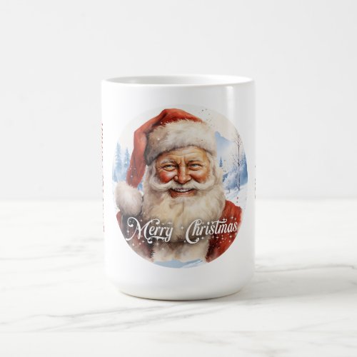 Tradition Classic Santa Claus Illustration Script  Coffee Mug