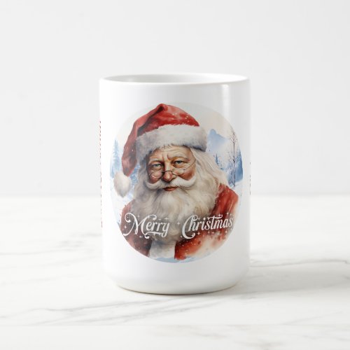 Tradition Classic Santa Claus Illustration Script  Coffee Mug