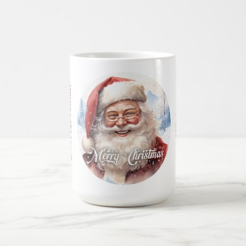 Tradition Classic Santa Claus Illustration Script  Coffee Mug