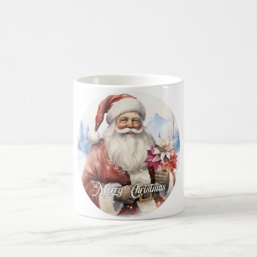 Tradition Classic Santa Claus Illustration Script  Coffee Mug