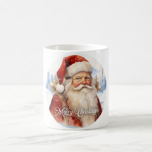 Tradition Classic Santa Claus Illustration Script  Color Morph Mug