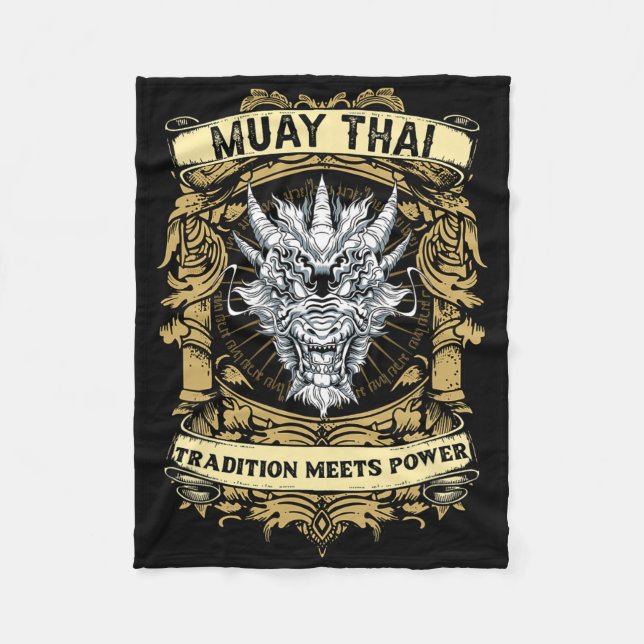 Tradition Meets Power - Kickboxing And Muay Thai D Fleece Blanket (Front)