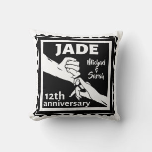 Traditional 12th wedding anniversary Jade Throw Pillow