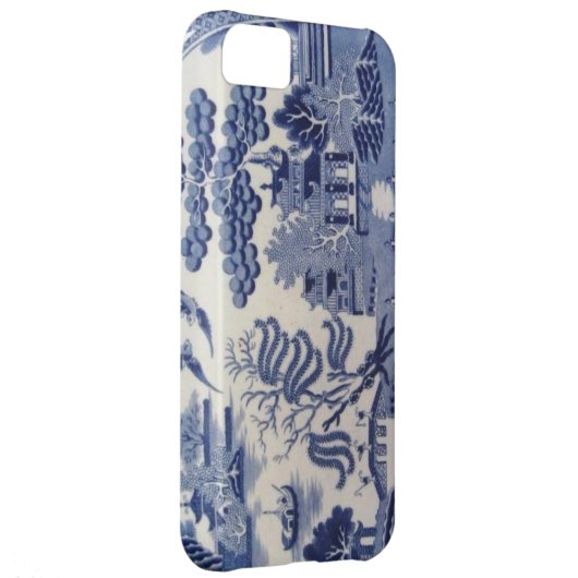 Traditional 19th Century Blue Willow China Case (Back/Right)