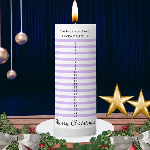 Traditional 1st_24th Custom Pillar Advent Candle