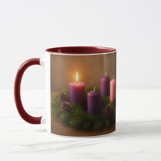 Traditional Advent Wreath First Sunday Mug (Left)