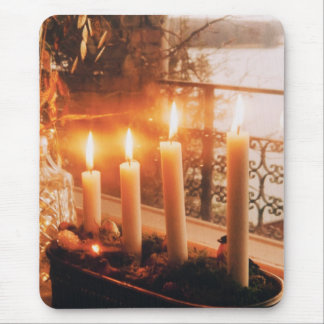 Traditional Advent Wreath with Candles Mouse Pad