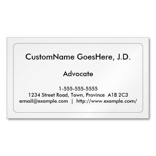 Traditional Advocate Magnetic Business Card