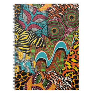 Traditional african fabric and wild animal skins p notebook