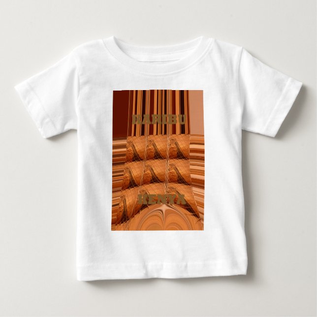 Traditional African Mirror: Woven Giraffe Baby T-Shirt (Front)