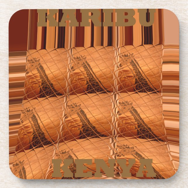 Traditional African Mirror: Woven Giraffe Beverage Coaster (Front)