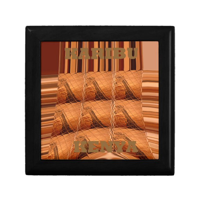 Traditional African Mirror: Woven Giraffe Gift Box (Front)