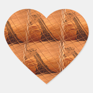 Traditional African Mirror: Woven Giraffe Heart Sticker