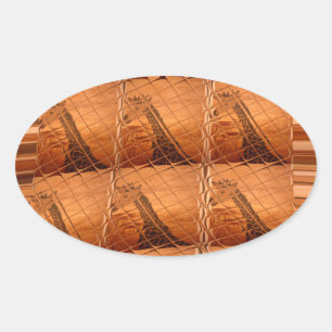 Traditional African Mirror: Woven Giraffe Oval Sticker