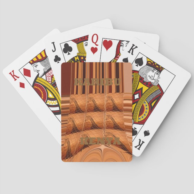 Traditional African Mirror: Woven Giraffe Poker Cards (Back)