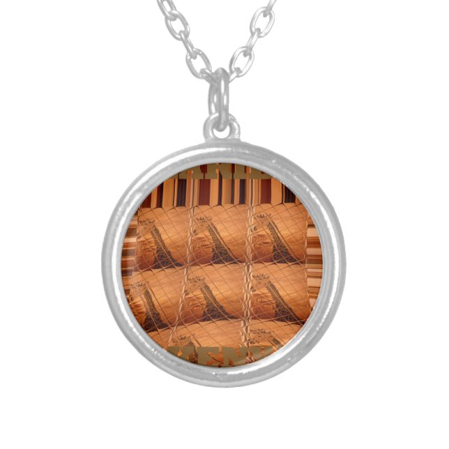 Traditional African Mirror: Woven Giraffe Silver Plated Necklace (Front)