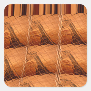Traditional African Mirror: Woven Giraffe Square Sticker