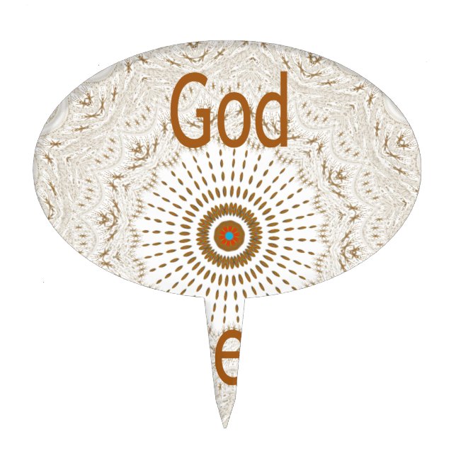 Traditional African Motif Design Art Print Cake Topper (Front)