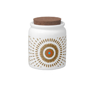 Traditional African Motif Design Art Print Candy Jar