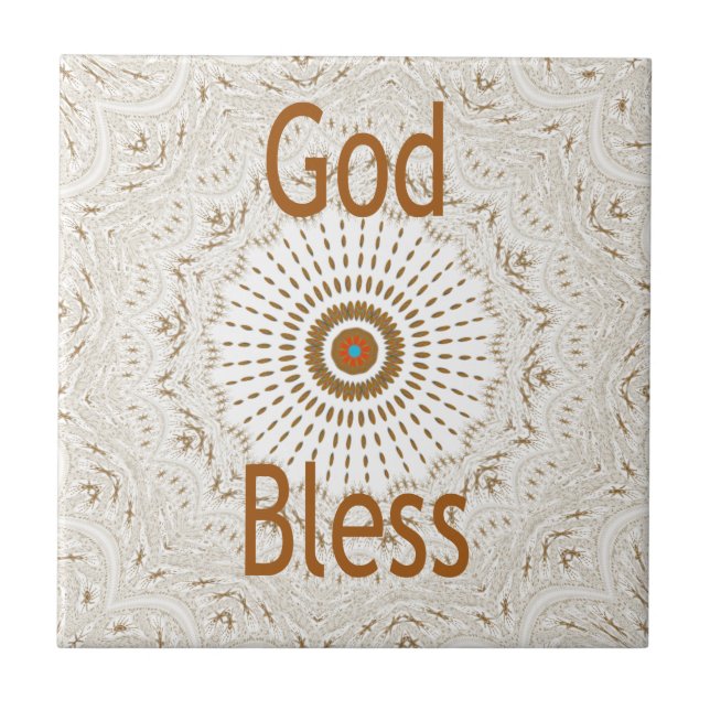 Traditional African Motif Design Art Print Ceramic Tile (Front)