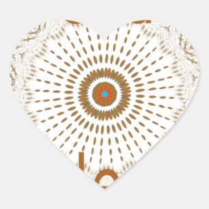 Traditional African Motif Design Art Print Heart Sticker