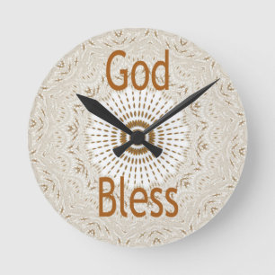 Traditional African Motif Design Art Print Round Clock