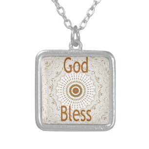 Traditional African Motif Design Art Print Silver Plated Necklace