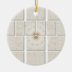 Traditional African Motif Mosaic Art Print. Ceramic Ornament