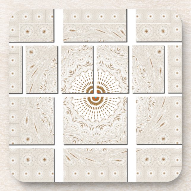 Traditional African Motif Mosaic Art Print. Coaster (Front)