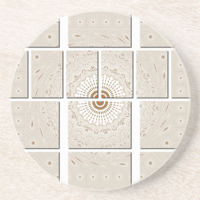 Traditional African Motif Mosaic Art Print. Drink Coaster (Front)