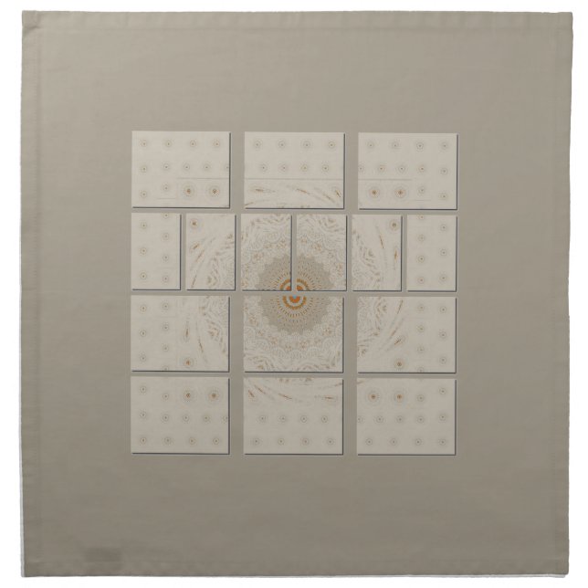 Traditional African Motif Mosaic Art Print. Napkin (Front)