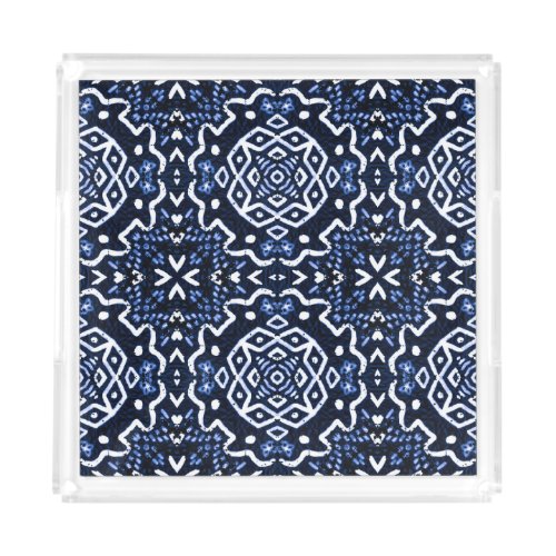 Traditional African pattern tilework design Acrylic Tray