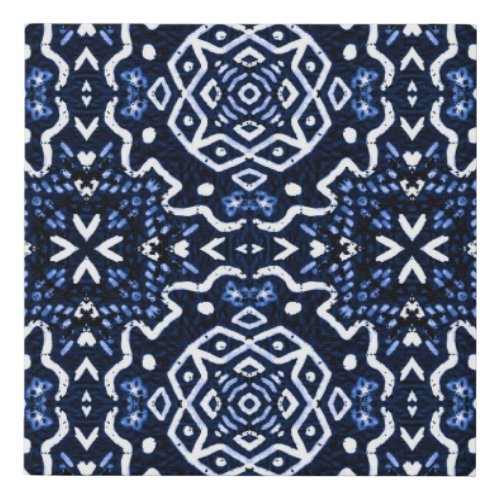 Traditional African pattern tilework design Faux Canvas Print