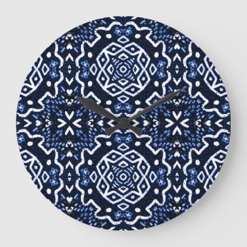 Traditional African pattern tilework design Large Clock