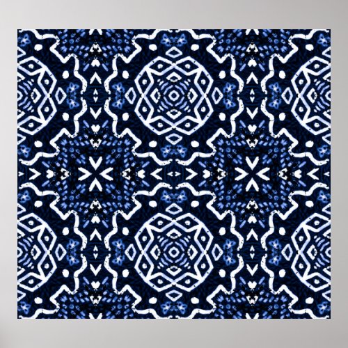 Traditional African pattern tilework design Poster