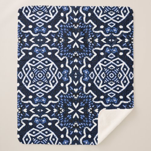 Traditional African pattern tilework design Sherpa Blanket