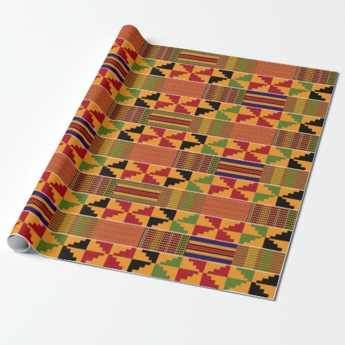 Traditional African Pinwheel Kente K70 Wrapping Paper