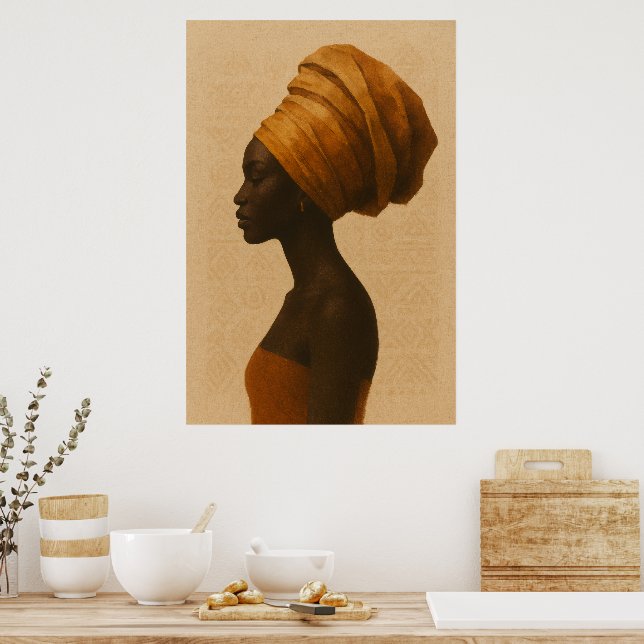 Traditional African Woman Boho Style Wall Art (Kitchen)
